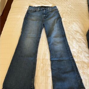 Hudson Holly Flare crop Jeans Women's Flare in Deep Blue